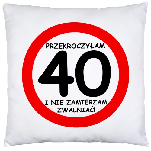 PODUSZKA 40x40 PREZENT URODZINY 40 CZTERDZIESTKĘ