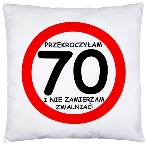 PODUSZKA 40x40 PREZENT URODZINY 70 SIEDEMDZIESIĄTKĘ