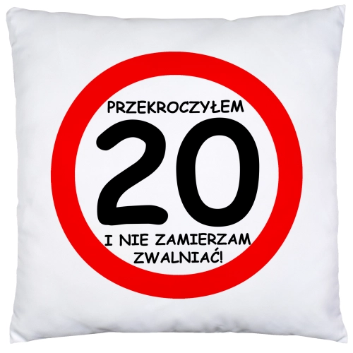PODUSZKA 40x40 PREZENT URODZINY 20 DWUDZIESTKĘ