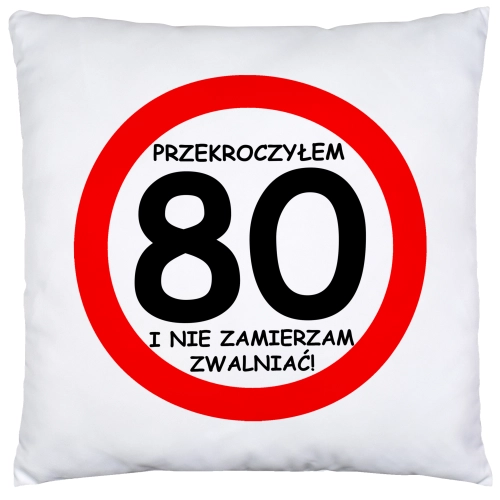 PODUSZKA 40x40 PREZENT URODZINY 80 OSIEMDZIESIĄTKĘ