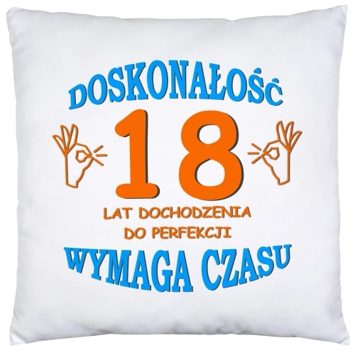 PODUSZKA 40x40 PREZENT URODZINY 18 OSIEMNASTKĘ