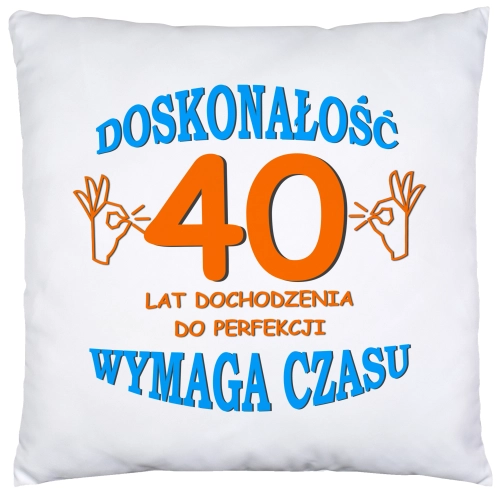 PODUSZKA 40x40 PREZENT URODZINY 40 CZTERDZIESTKĘ