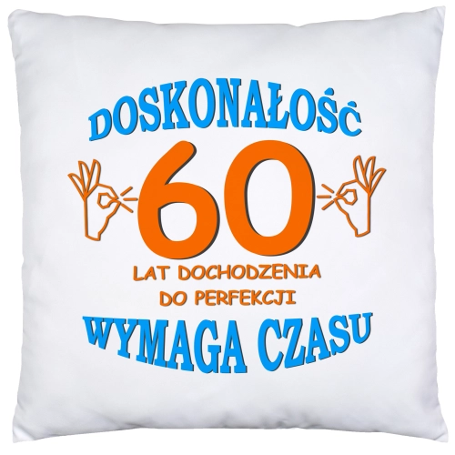 PODUSZKA 40x40 PREZENT URODZINY 60 SZEŚĆDZIESIĄTKĘ