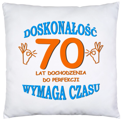 PODUSZKA 40x40 PREZENT URODZINY 70 SIEDEMDZIESIĄTKĘ