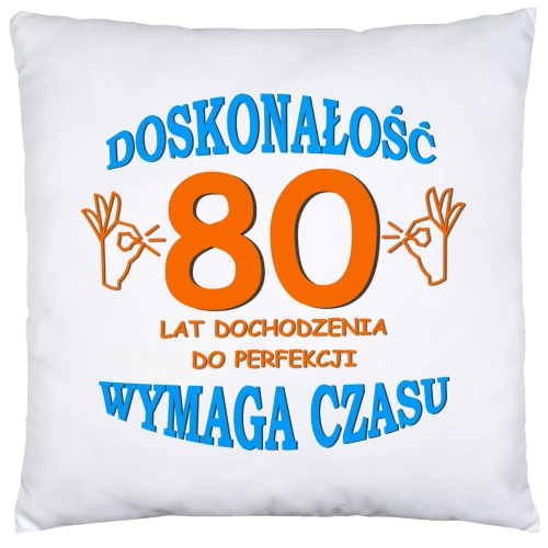 PODUSZKA 40x40 PREZENT URODZINY 80 OSIEMDZIESIĄTKĘ