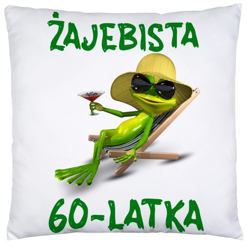 PODUSZKA 40x40 PREZENT URODZINY 60 SZEŚĆDZIESIĄTKĘ