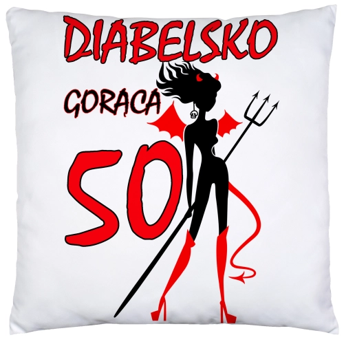 PODUSZKA 40x40 PREZENT URODZINY 50 PIĘĆDZIESIĄTKĘ