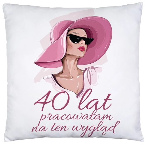 PODUSZKA 40x40 PREZENT URODZINY 40 CZTERDZIESTKĘ