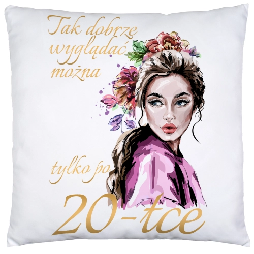 PODUSZKA 40x40 PREZENT URODZINY 20 DWUDZIESTKĘ