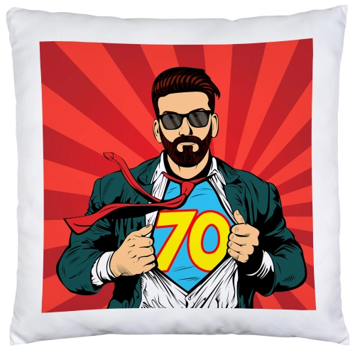 PODUSZKA 40x40 PREZENT URODZINY 70 SIEDEMDZIESIĄTKĘ