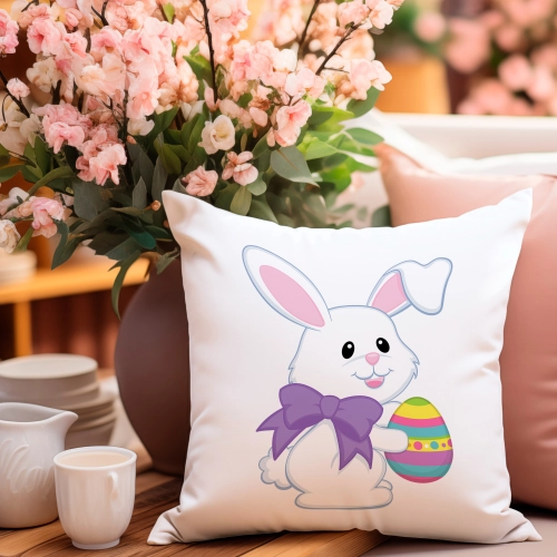 PODUSZKA WIELKANOCNA 40x40 JASIEK WIELKANOC ZAJĄC PISANKI KRÓLIK ŚWIĄTECZNA