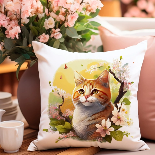 PODUSZKA WIOSENNA WIELKANOCNA 40x40 JASIEK WIELKANOC DEKORACYJNA KOT
