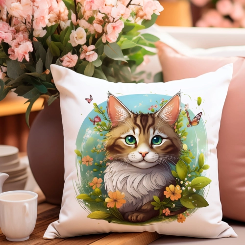 PODUSZKA WIOSENNA WIELKANOCNA 40x40 JASIEK WIELKANOC DEKORACYJNA KOT