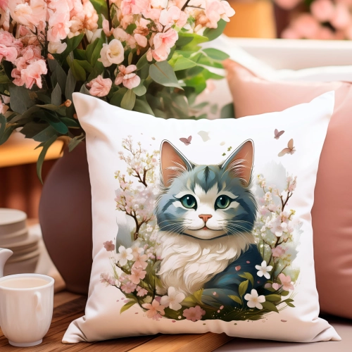 PODUSZKA WIOSENNA WIELKANOCNA 40x40 JASIEK WIELKANOC DEKORACYJNA KOT