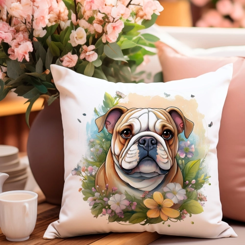 POSZEWKA WELUROWA WIELKANOCNA 40x40 JASIEK  WIOSENNA DEKORACYJNA PIES