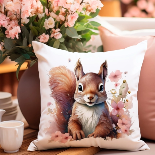 POSZEWKA WELUROWA WIELKANOCNA 40x40 JASIEK  WIOSENNA DEKORACYJNA WIEWIÓRKA