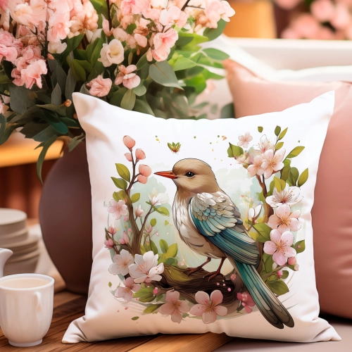 POSZEWKA WIELKANOCNA 40x40 JASIEK WIELKANOC WIOSENNA DEKORACYJNA PTAK