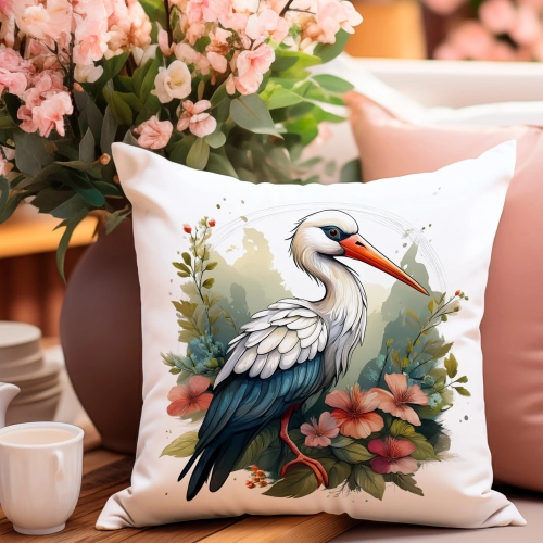 PODUSZKA WIOSENNA WIELKANOCNA 40x40 JASIEK WIELKANOC DEKORACYJNA BOCIAN