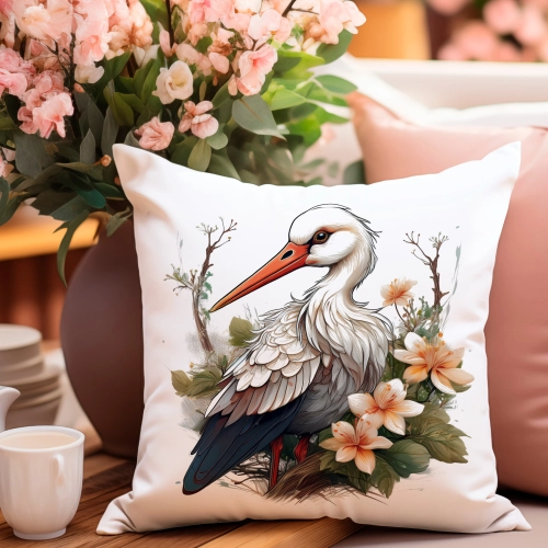 PODUSZKA WIOSENNA WIELKANOCNA 40x40 JASIEK WIELKANOC DEKORACYJNA BOCIAN