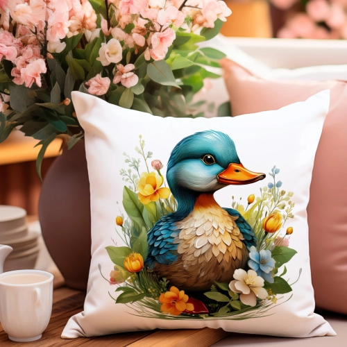PODUSZKA WIOSENNA WIELKANOCNA 40x40 JASIEK WIELKANOC DEKORACYJNA KACZKA