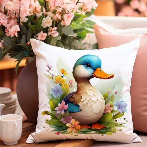 PODUSZKA WIOSENNA WIELKANOCNA 40x40 JASIEK WIELKANOC DEKORACYJNA KACZKA