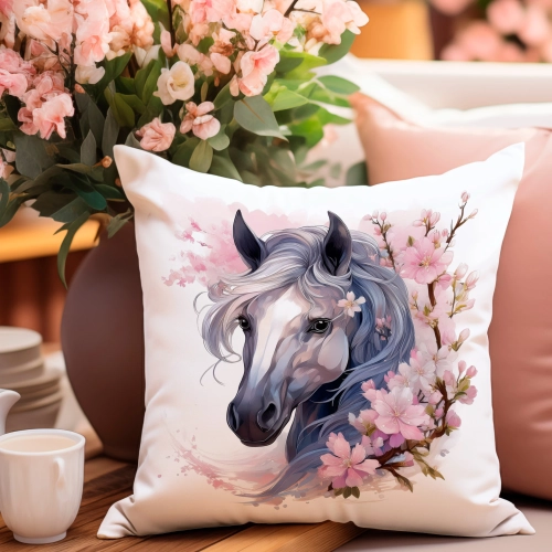 PODUSZKA WIOSENNA WIELKANOCNA 40x40 JASIEK WIELKANOC DEKORACYJNA KOŃ