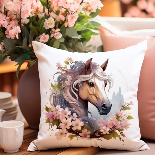 PODUSZKA WIOSENNA WIELKANOCNA 40x40 JASIEK WIELKANOC DEKORACYJNA KOŃ