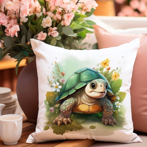 PODUSZKA WIOSENNA WIELKANOCNA 40x40 JASIEK WIELKANOC DEKORACYJNA ŻÓŁW