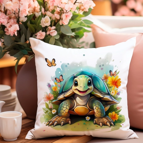 PODUSZKA WIOSENNA WIELKANOCNA 40x40 JASIEK WIELKANOC DEKORACYJNA ŻÓŁW