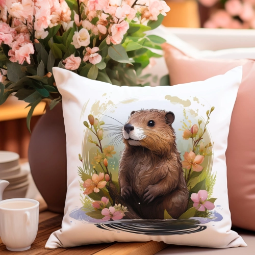 PODUSZKA WIOSENNA WIELKANOCNA 40x40 JASIEK WIELKANOC DEKORACYJNA BORSUK