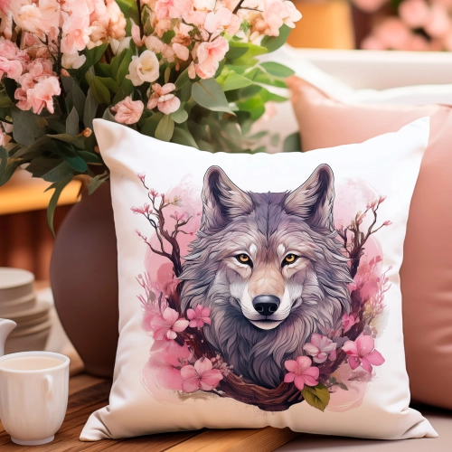 PODUSZKA WIOSENNA WIELKANOCNA 40x40 JASIEK WIELKANOC DEKORACYJNA WILK