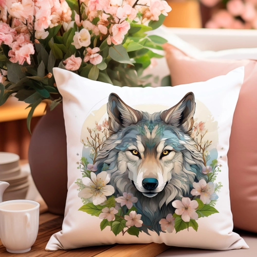 PODUSZKA WIOSENNA WIELKANOCNA 40x40 JASIEK WIELKANOC DEKORACYJNA WILK