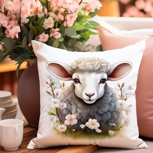 PODUSZKA WIOSENNA WIELKANOCNA 40x40 JASIEK WIELKANOC DEKORACYJNA BARANEK