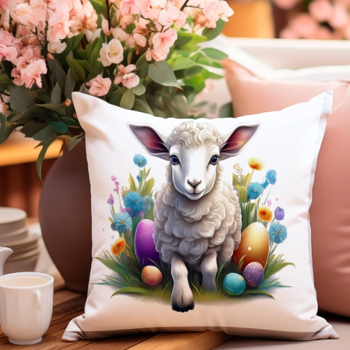 PODUSZKA WIOSENNA WIELKANOCNA 40x40 JASIEK WIELKANOC DEKORACYJNA BARANEK