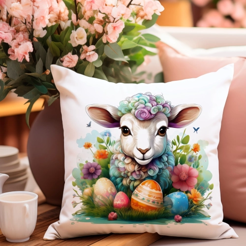 PODUSZKA WIOSENNA WIELKANOCNA 40x40 JASIEK WIELKANOC DEKORACYJNA BARANEK
