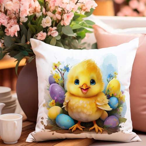 POSZEWKA WIELKANOCNA 40x40 JASIEK WIELKANOC WIOSENNA DEKORACYJNA KURCZAK