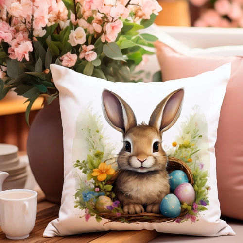 POSZEWKA WIELKANOCNA 40x40 JASIEK WIELKANOC WIOSENNA DEKORACYJNA ZAJĄCZEK