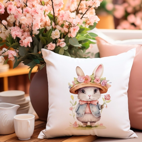 PODUSZKA WIELKANOCNA 40x40 JASIEK WIELKANOC ZAJĄC PISANKI KRÓLIK ŚWIĄTECZNA