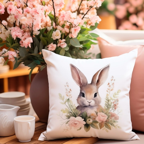 PODUSZKA WIELKANOCNA 40x40 JASIEK WIELKANOC ZAJĄC PISANKI KRÓLIK ŚWIĄTECZNA