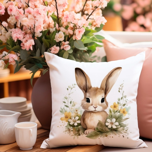 PODUSZKA WIELKANOCNA 40x40 JASIEK WIELKANOC ZAJĄC PISANKI KRÓLIK ŚWIĄTECZNA