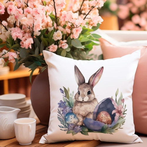 PODUSZKA WIELKANOCNA 40x40 JASIEK WIELKANOC ZAJĄC PISANKI KRÓLIK ŚWIĄTECZNA