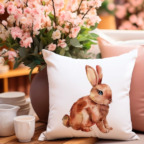 PODUSZKA WIELKANOCNA 40x40 JASIEK WIELKANOC ZAJĄC PISANKI KRÓLIK ŚWIĄTECZNA