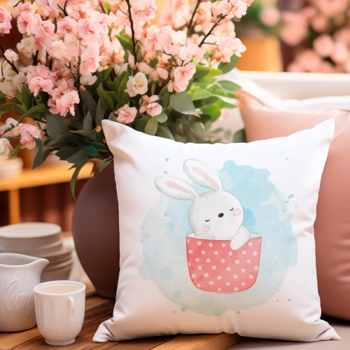 PODUSZKA WIELKANOCNA 40x40 JASIEK WIELKANOC ZAJĄC PISANKI KRÓLIK ŚWIĄTECZNA