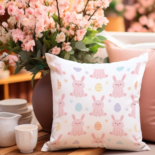 PODUSZKA WIELKANOCNA 40x40 JASIEK WIELKANOC ZAJĄC PISANKI KRÓLIK ŚWIĄTECZNA