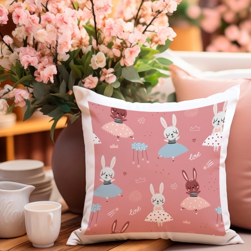 PODUSZKA WIELKANOCNA 40x40 JASIEK WIELKANOC ZAJĄC PISANKI KRÓLIK ŚWIĄTECZNA