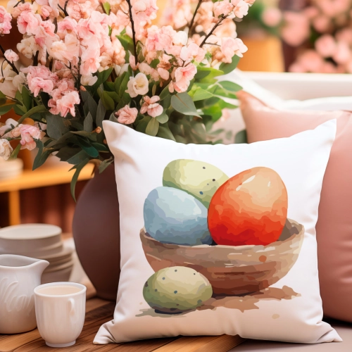 PODUSZKA WIELKANOCNA 40x40 JASIEK WIELKANOC ZAJĄC PISANKI KRÓLIK ŚWIĄTECZNA