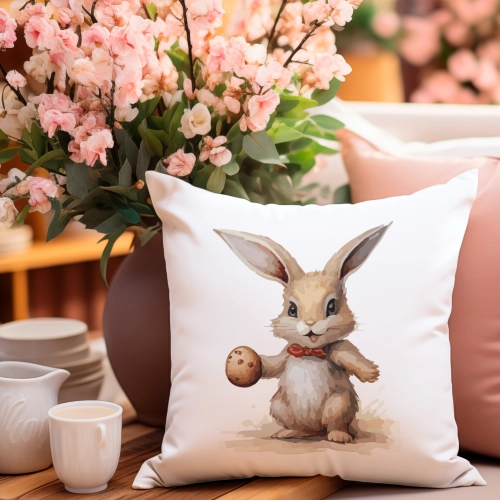 PODUSZKA WIELKANOCNA 40x40 JASIEK WIELKANOC ZAJĄC PISANKI KRÓLIK ŚWIĄTECZNA