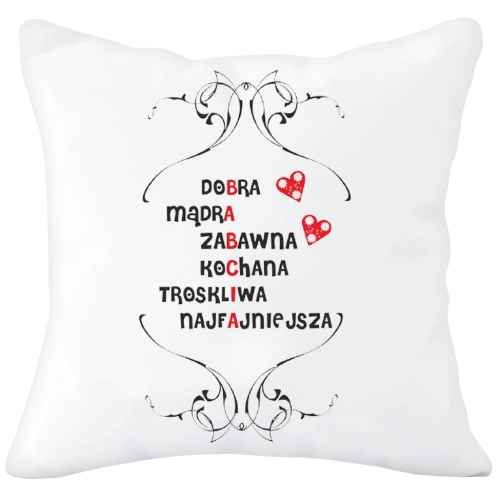 PODUSZKA 40x40 Z NADRUKIEM NA PREZENT DLA BABCI