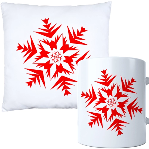 ŚWIĄTECZNY KOMPLET PODUSZKA I KUBEK Z DRUKIEM NA ŚWIĘTA MIKOŁAJA PREZENT