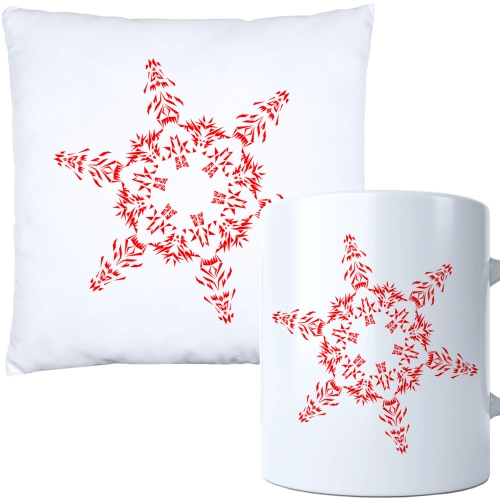 ŚWIĄTECZNY KOMPLET PODUSZKA I KUBEK Z DRUKIEM NA ŚWIĘTA MIKOŁAJA PREZENT